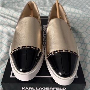 Karl Lagerfeld Black and White Designer Shoes